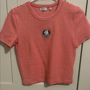 Aritzia Sunday Best Red and White Striped Tee